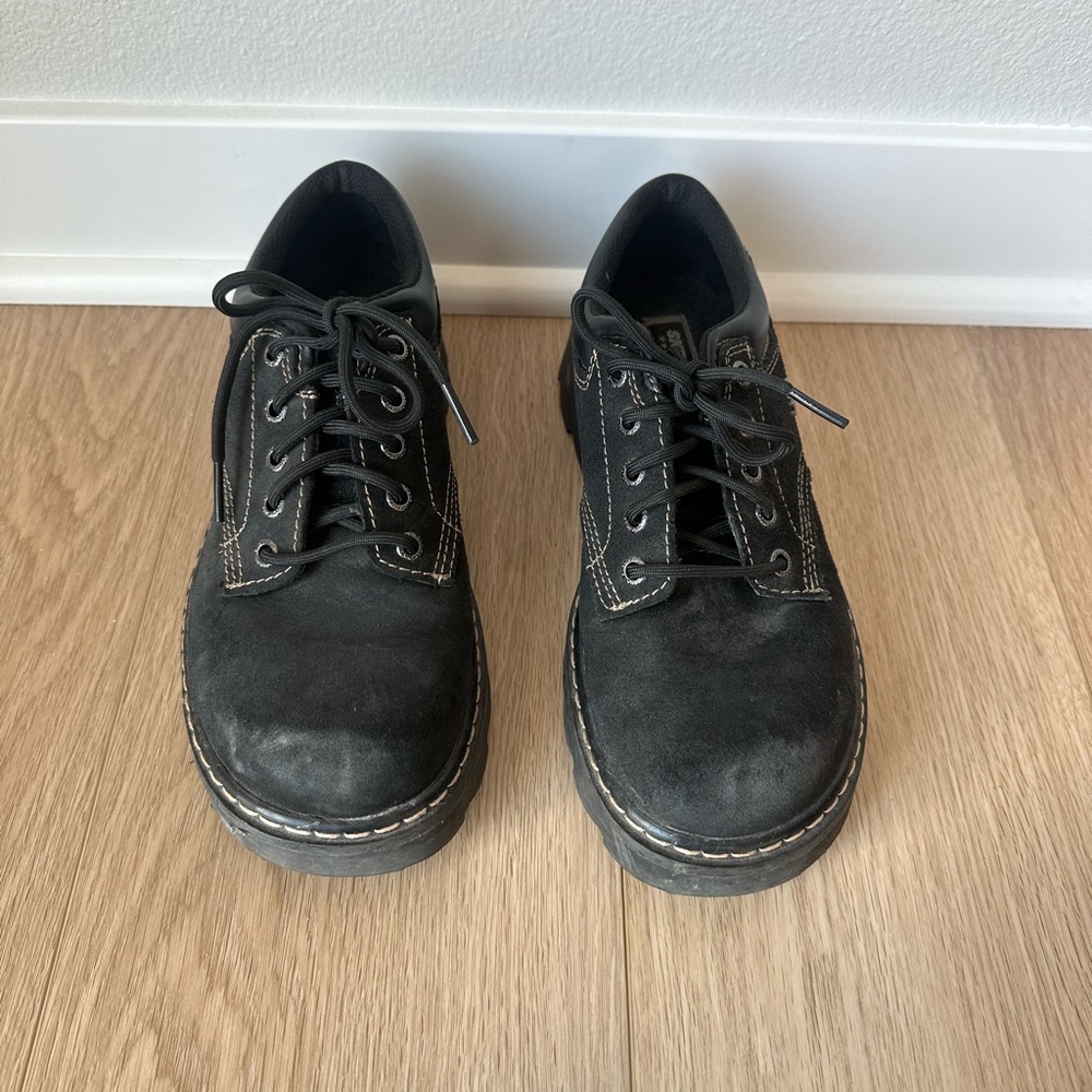 Y2K Skechers USA Women’s Chunky Oxford Parties Mate Shoes 45120 Black, Sz 8.5